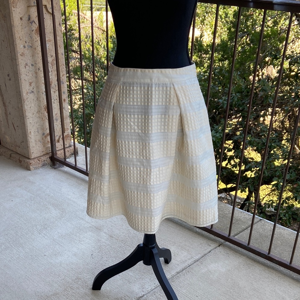Reiss Textured Cream A-Line Skirt Sz 6